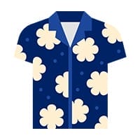 Royal Blue Hawaiian Shirt