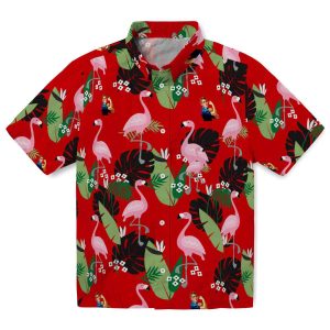 40s Flamingo Leaf Motif Hawaiian Shirt Best selling
