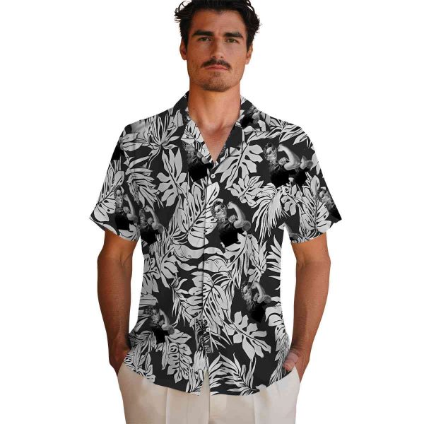 40s Monstera Leaf Pattern Hawaiian Shirt High quality