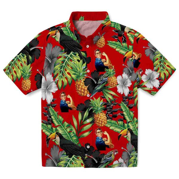 40s Toucan Hibiscus Pineapple Hawaiian Shirt Best selling