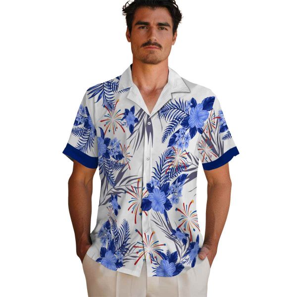 4th Of July Patriotic Hibiscus Design Hawaiian Shirt High quality
