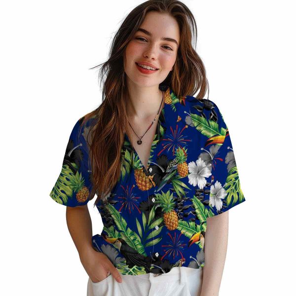 4th Of July Toucan Hibiscus Pineapple Hawaiian Shirt Trendy