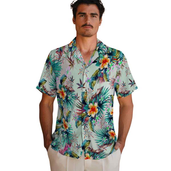 4th Of July Tropical Foliage Hawaiian Shirt High quality