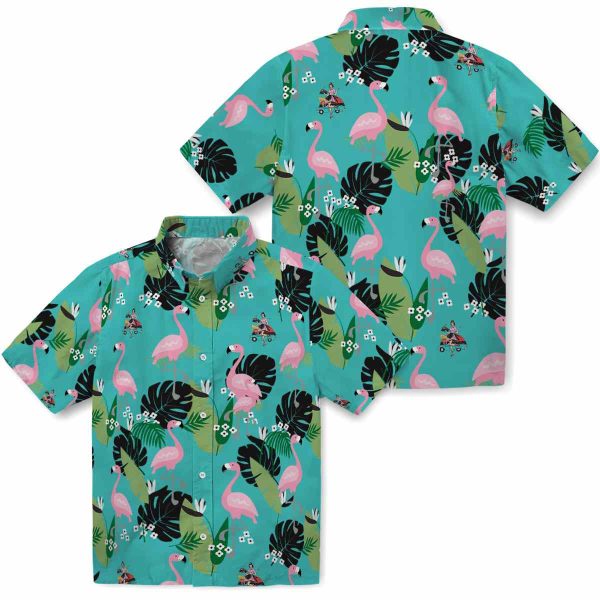 50s Flamingo Leaf Motif Hawaiian Shirt Latest Model