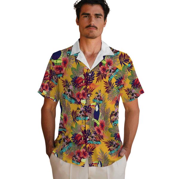 50s Floral Toucan Hawaiian Shirt High quality