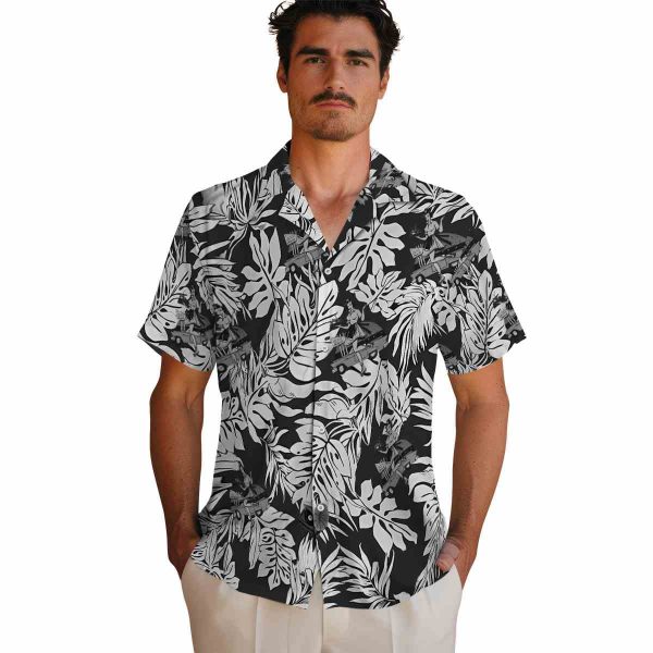 50s Monstera Leaf Pattern Hawaiian Shirt High quality