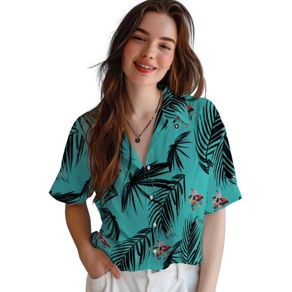 50s Palm Leaf Hawaiian Shirt Trendy