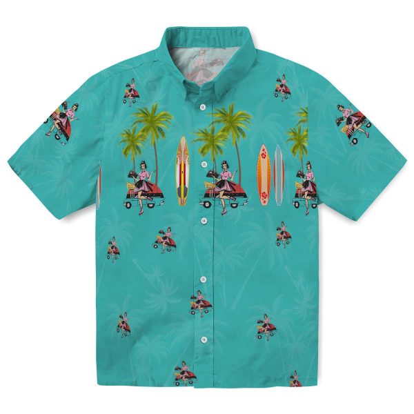 50s Surfboard Palm Hawaiian Shirt Best selling