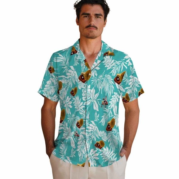 50s Tropical Leaf Hawaiian Shirt High quality