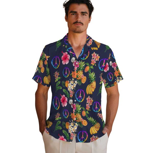 60s Hibiscus And Fruit Hawaiian Shirt High quality