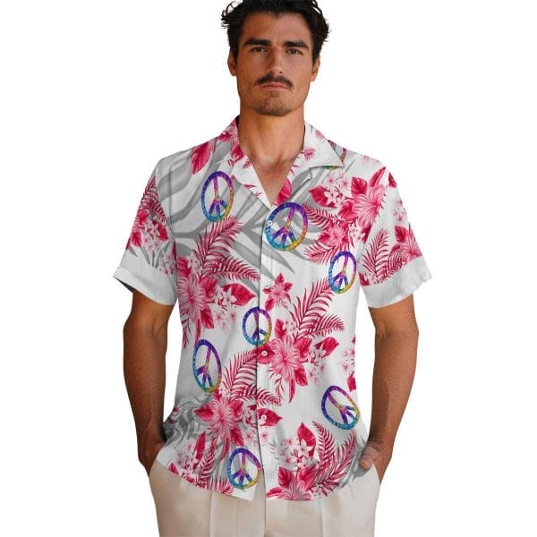 60s Hibiscus Palm Leaves Hawaiian Shirt High quality