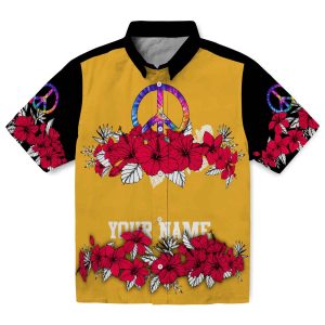 60s Hibiscus Stripe Hawaiian Shirt Best selling