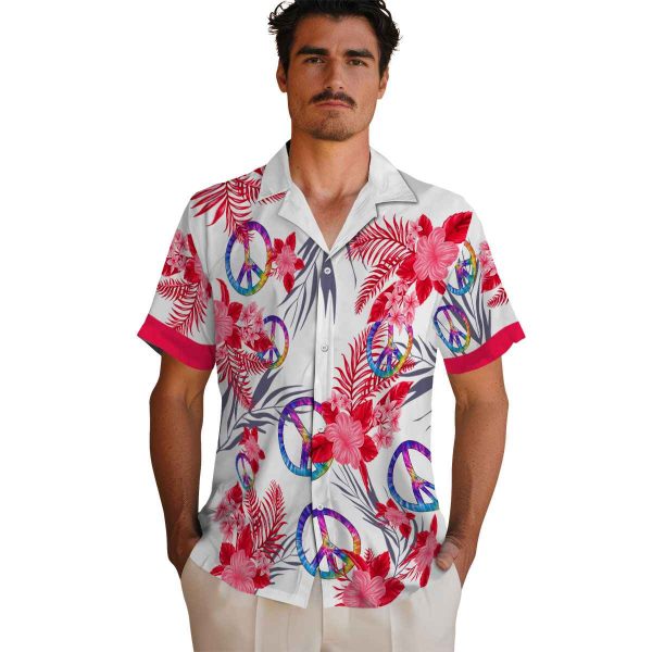 60s Patriotic Hibiscus Design Hawaiian Shirt High quality