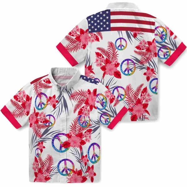 60s Patriotic Hibiscus Design Hawaiian Shirt Latest Model