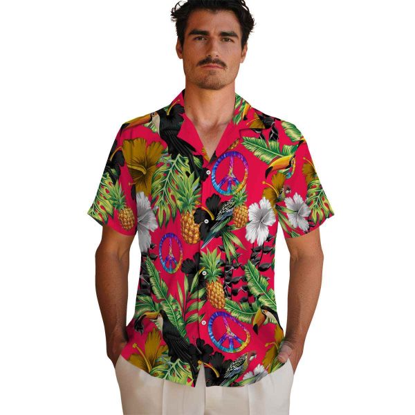 60s Toucan Hibiscus Pineapple Hawaiian Shirt High quality