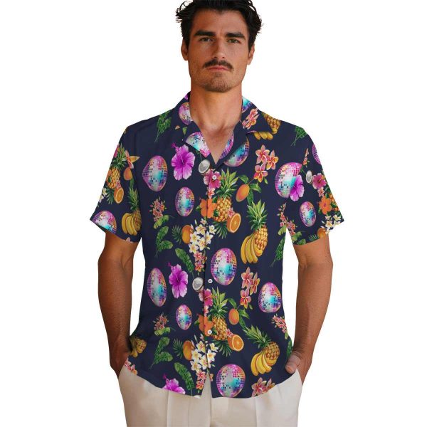 70s Hibiscus And Fruit Hawaiian Shirt High quality