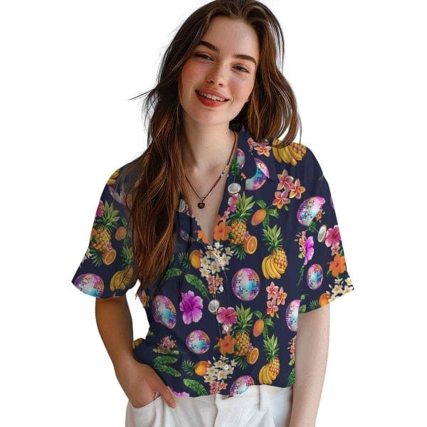 70s Hibiscus And Fruit Hawaiian Shirt Trendy