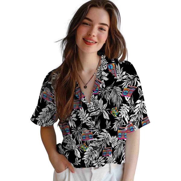 80s Tropical Leaf Hawaiian Shirt Trendy