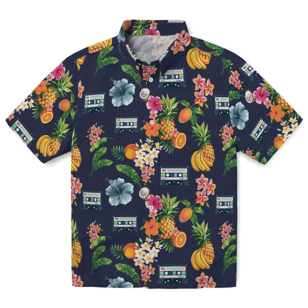 90s Hibiscus And Fruit Hawaiian Shirt Best selling