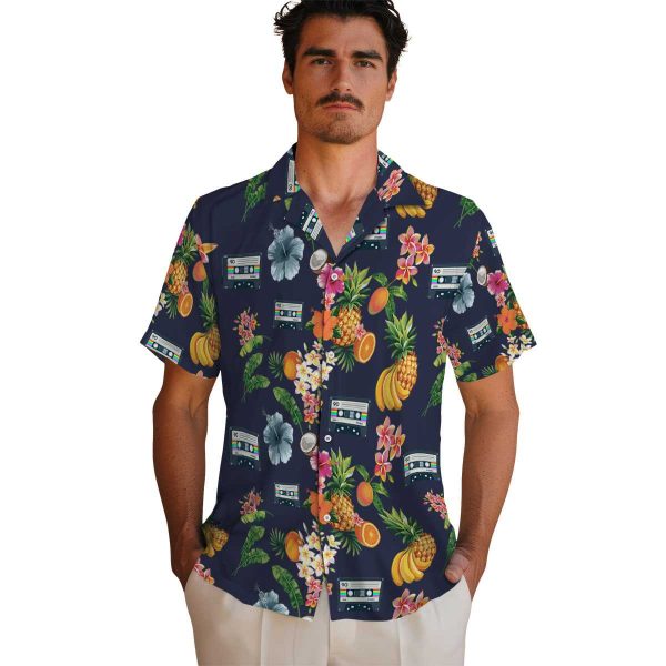 90s Hibiscus And Fruit Hawaiian Shirt High quality