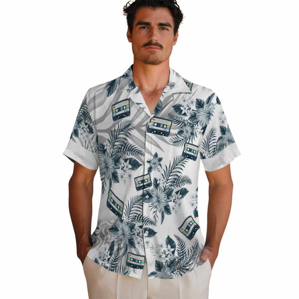 90s Hibiscus Palm Leaves Hawaiian Shirt High quality