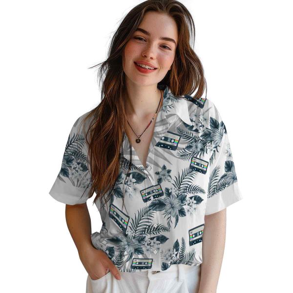 90s Hibiscus Palm Leaves Hawaiian Shirt Trendy