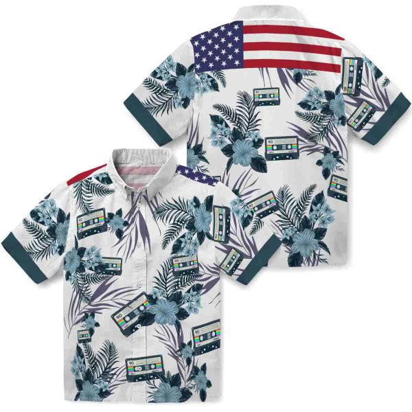 90s Patriotic Hibiscus Design Hawaiian Shirt Latest Model