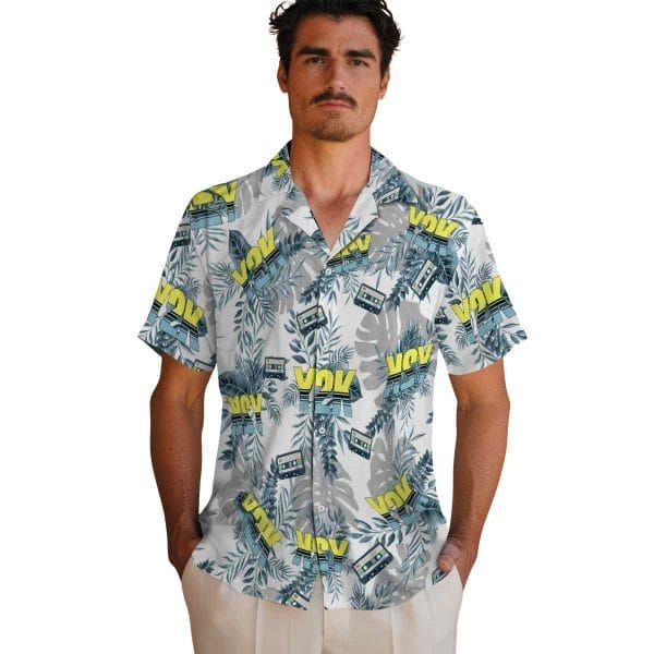 90s Tropical Leaves Hawaiian Shirt High quality