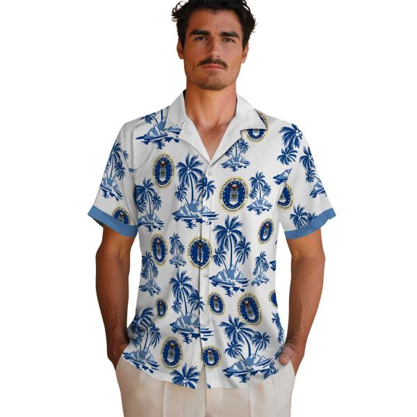 Air Force Palm Island Print Hawaiian Shirt High quality