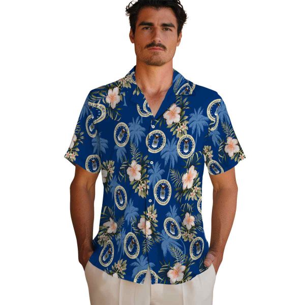 Air Force Palm Tree Flower Hawaiian Shirt High quality