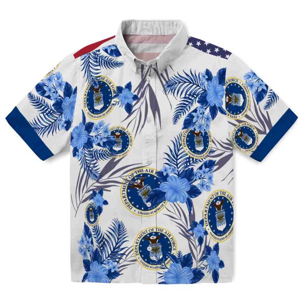 Air Force Patriotic Hibiscus Design Hawaiian Shirt Best selling