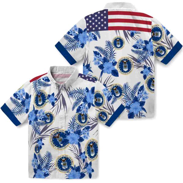 Air Force Patriotic Hibiscus Design Hawaiian Shirt Latest Model