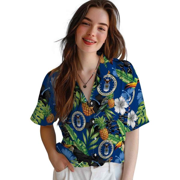 Air Force Toucan Hibiscus Pineapple Hawaiian Shirt Trendy