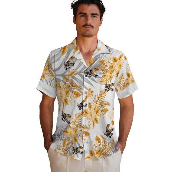 Airplane Hibiscus Palm Leaves Hawaiian Shirt High quality