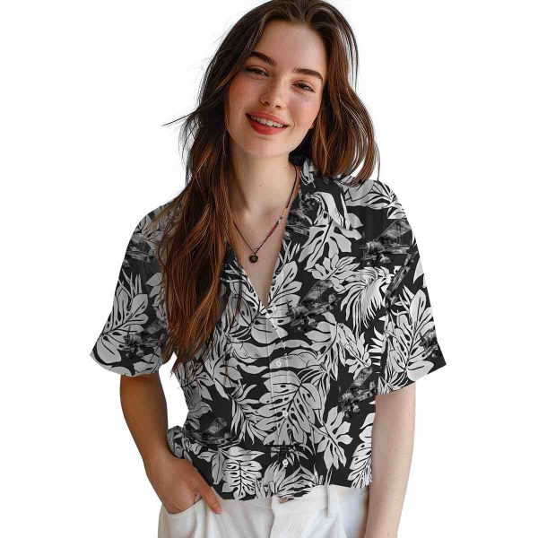 Airplane Monstera Leaf Pattern Hawaiian Shirt Trendy