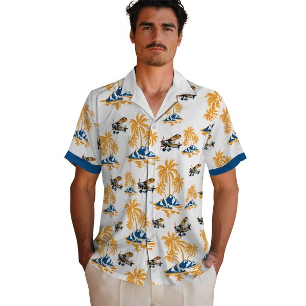 Airplane Palm Island Print Hawaiian Shirt High quality