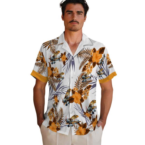 Airplane Patriotic Hibiscus Design Hawaiian Shirt High quality