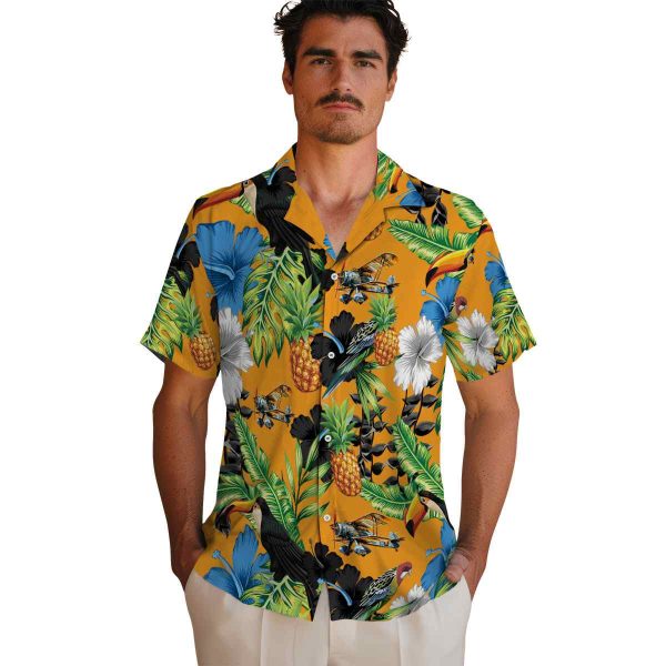 Airplane Toucan Hibiscus Pineapple Hawaiian Shirt High quality