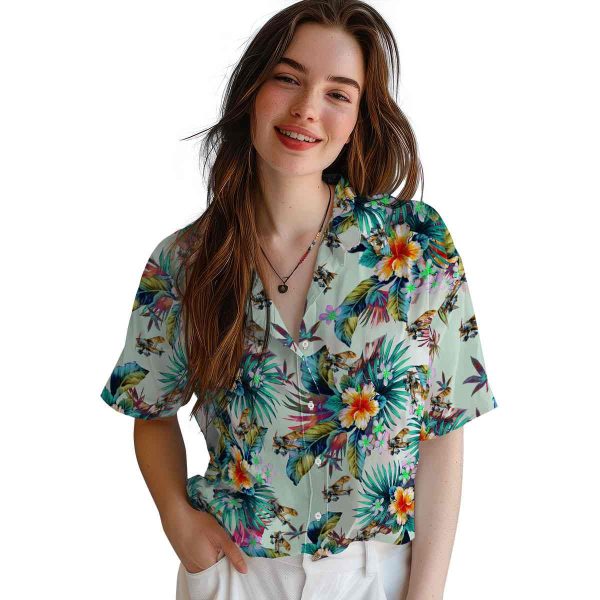 Airplane Tropical Foliage Hawaiian Shirt Trendy