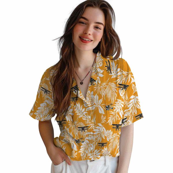 Airplane Tropical Leaf Hawaiian Shirt Trendy