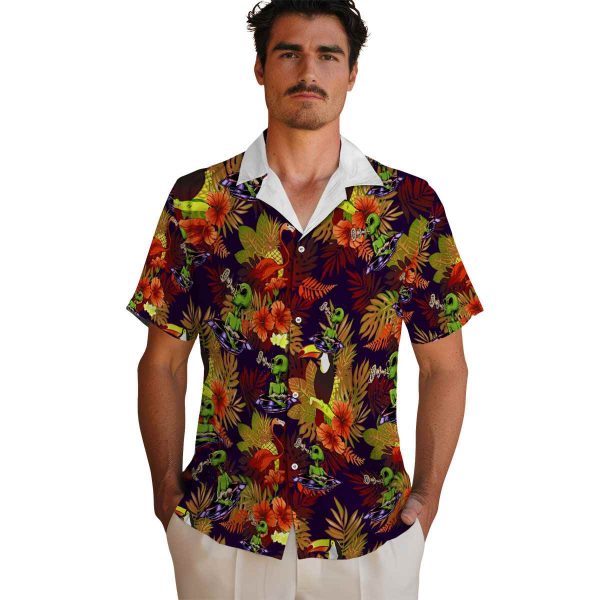 Alien Floral Toucan Hawaiian Shirt High quality