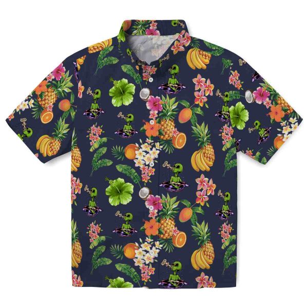 Alien Hibiscus And Fruit Hawaiian Shirt Best selling