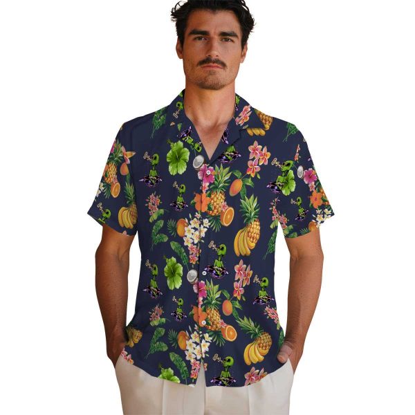 Alien Hibiscus And Fruit Hawaiian Shirt High quality