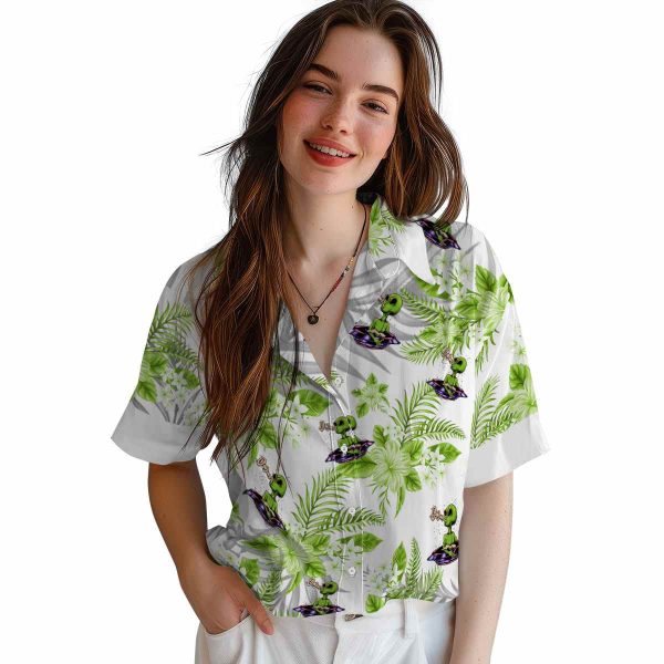 Alien Hibiscus Palm Leaves Hawaiian Shirt Trendy