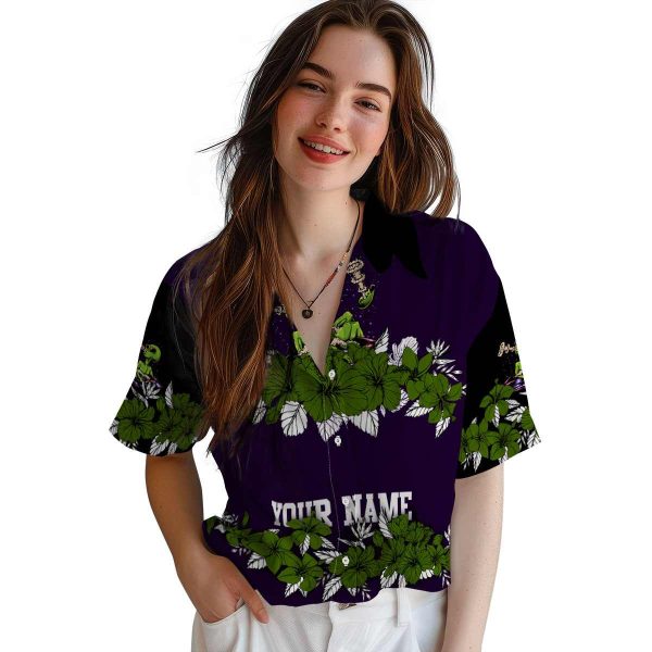 Alien Hibiscus Stripe Hawaiian Shirt Trendy