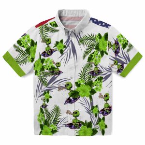 Alien Patriotic Hibiscus Design Hawaiian Shirt Best selling