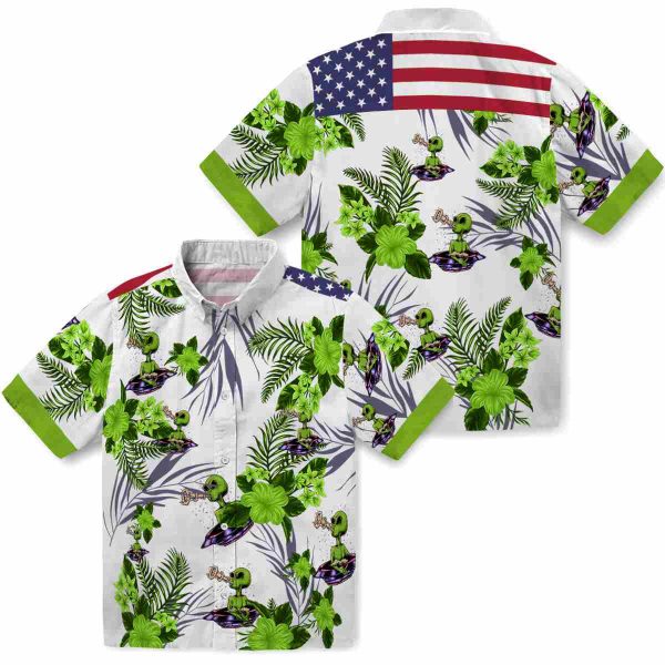 Alien Patriotic Hibiscus Design Hawaiian Shirt Latest Model