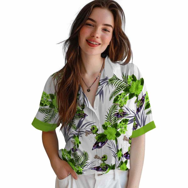 Alien Patriotic Hibiscus Design Hawaiian Shirt Trendy