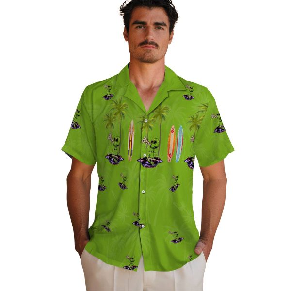 Alien Surfboard Palm Hawaiian Shirt High quality