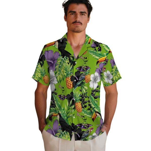 Alien Toucan Hibiscus Pineapple Hawaiian Shirt High quality